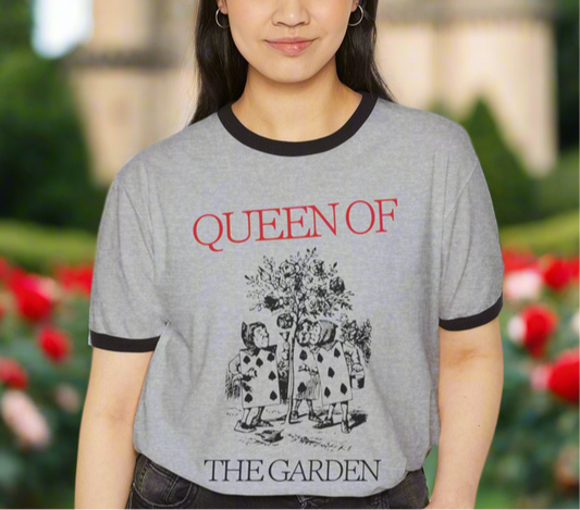 Vintage “Queen of The Garden” Unisex Cotton Ringer T-Shirt