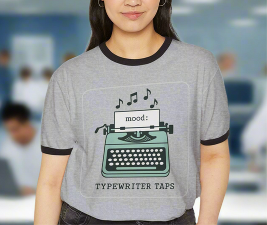 Vintage Literary Typewriter Ringer T-Shirt