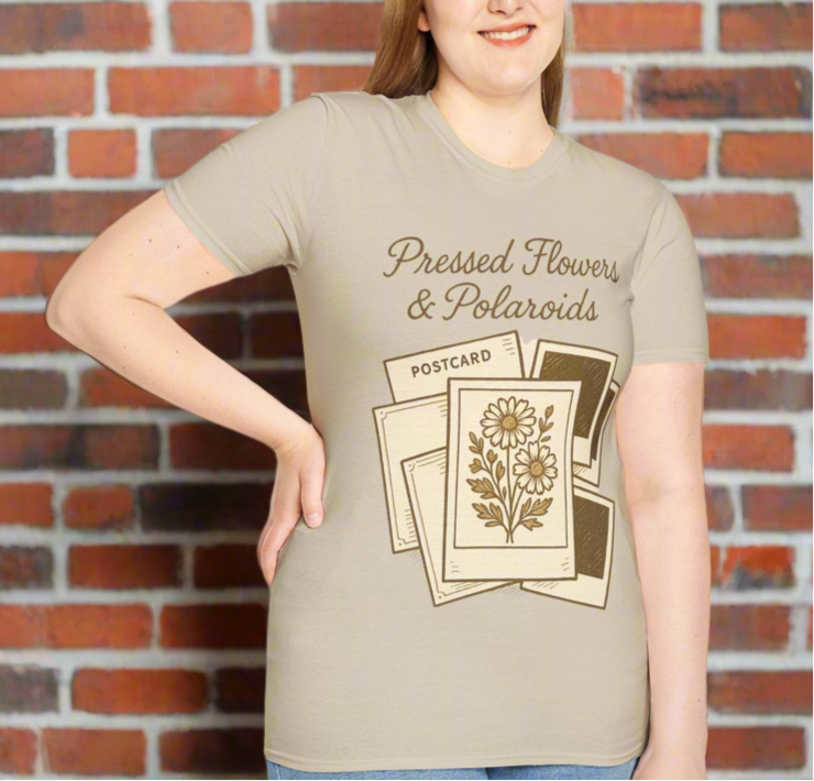 Pressed Flowers Polaroids Boho Unisex T-Shirt