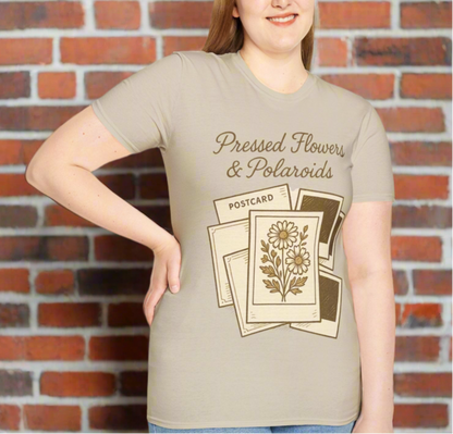 Pressed Flowers Polaroids Boho Unisex T-Shirt