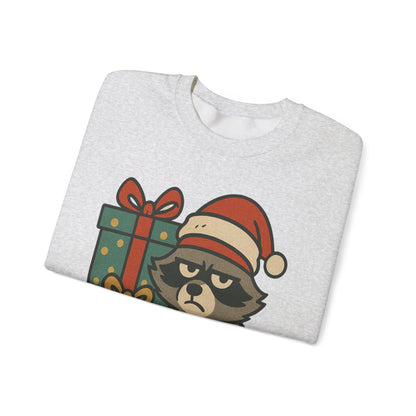Too Gifted to Care  Cute Holiday Raccoon Sweatshirt, Unisex Christmas Crewneck, Cozy Gift for Him/Her, Funny Winter Apparel