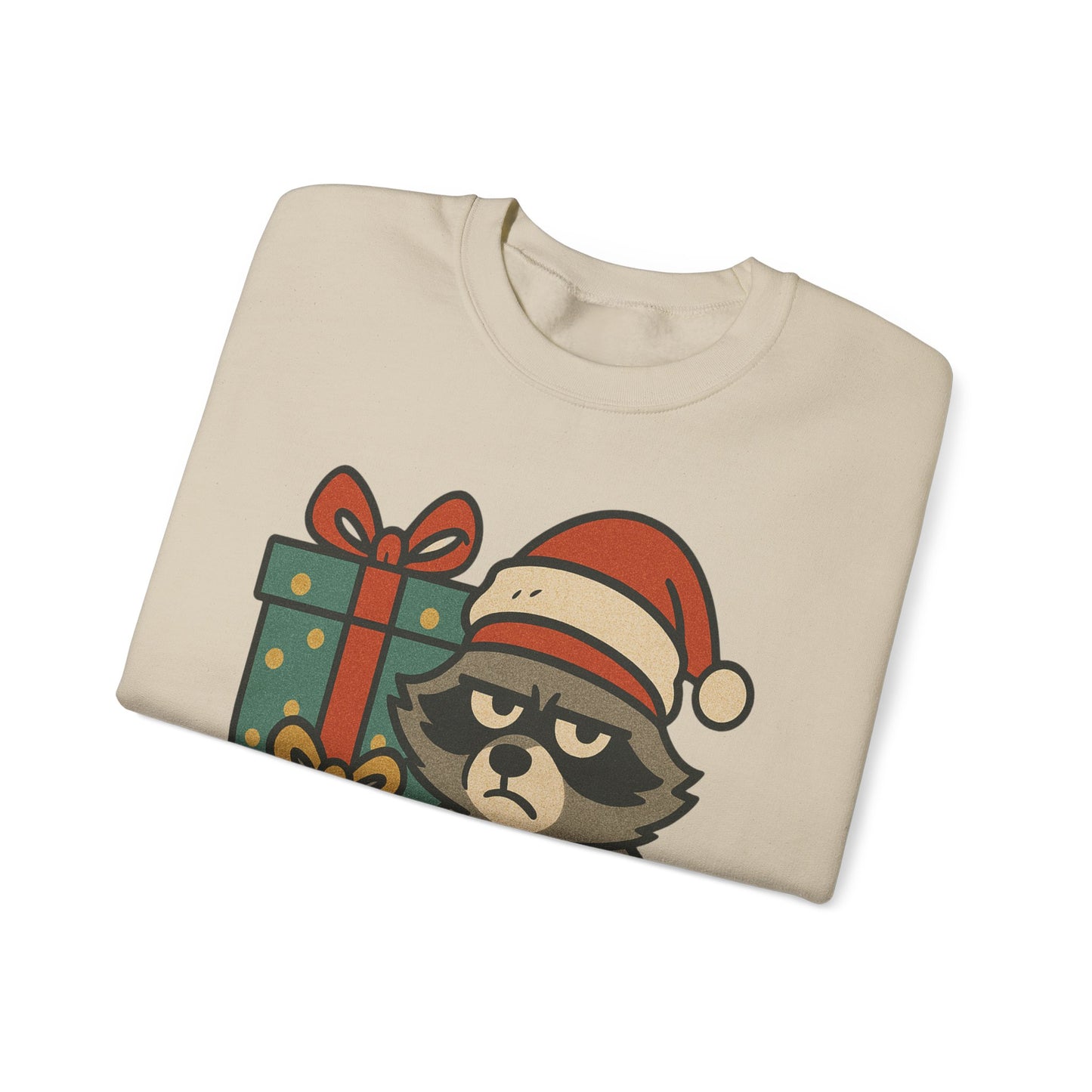 Too Gifted to Care  Cute Holiday Raccoon Sweatshirt, Unisex Christmas Crewneck, Cozy Gift for Him/Her, Funny Winter Apparel