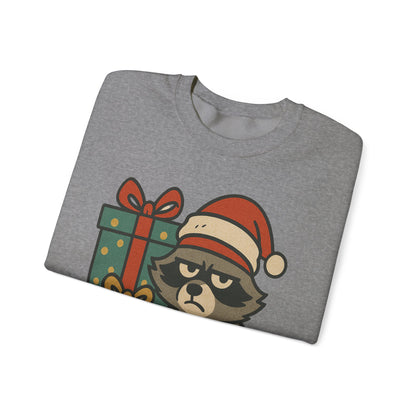Too Gifted to Care  Cute Holiday Raccoon Sweatshirt, Unisex Christmas Crewneck, Cozy Gift for Him/Her, Funny Winter Apparel