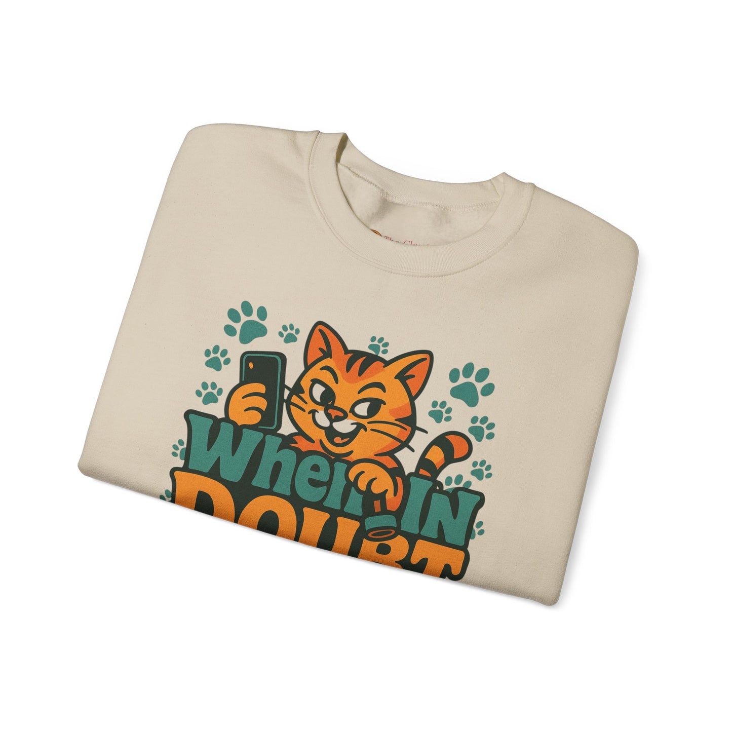 Funny Cat and Dog Fun Gift for Pet Owners Crewneck Sweatshirt