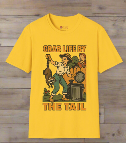 Vintage Humor Unisex T-Shirt | Funny Retro "Grab Life By The Tail" Unisex  Tee