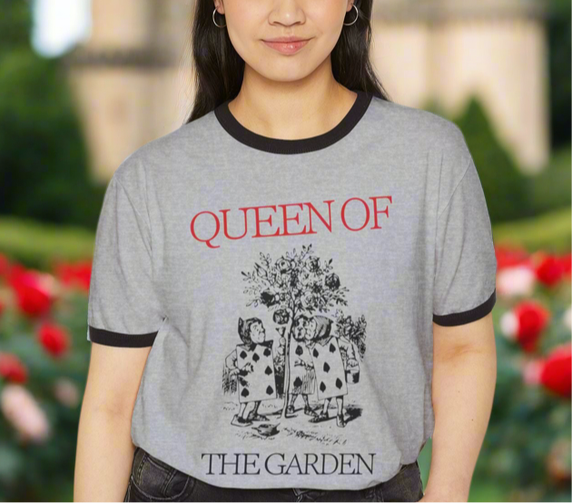Vintage “Queen of The Garden” Unisex Cotton Ringer T-Shirt