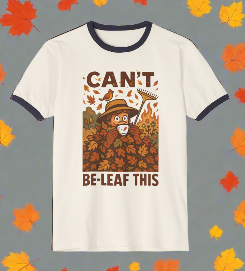 Whimsical Fall-Themed Unisex Cotton Ringer T-Shirt