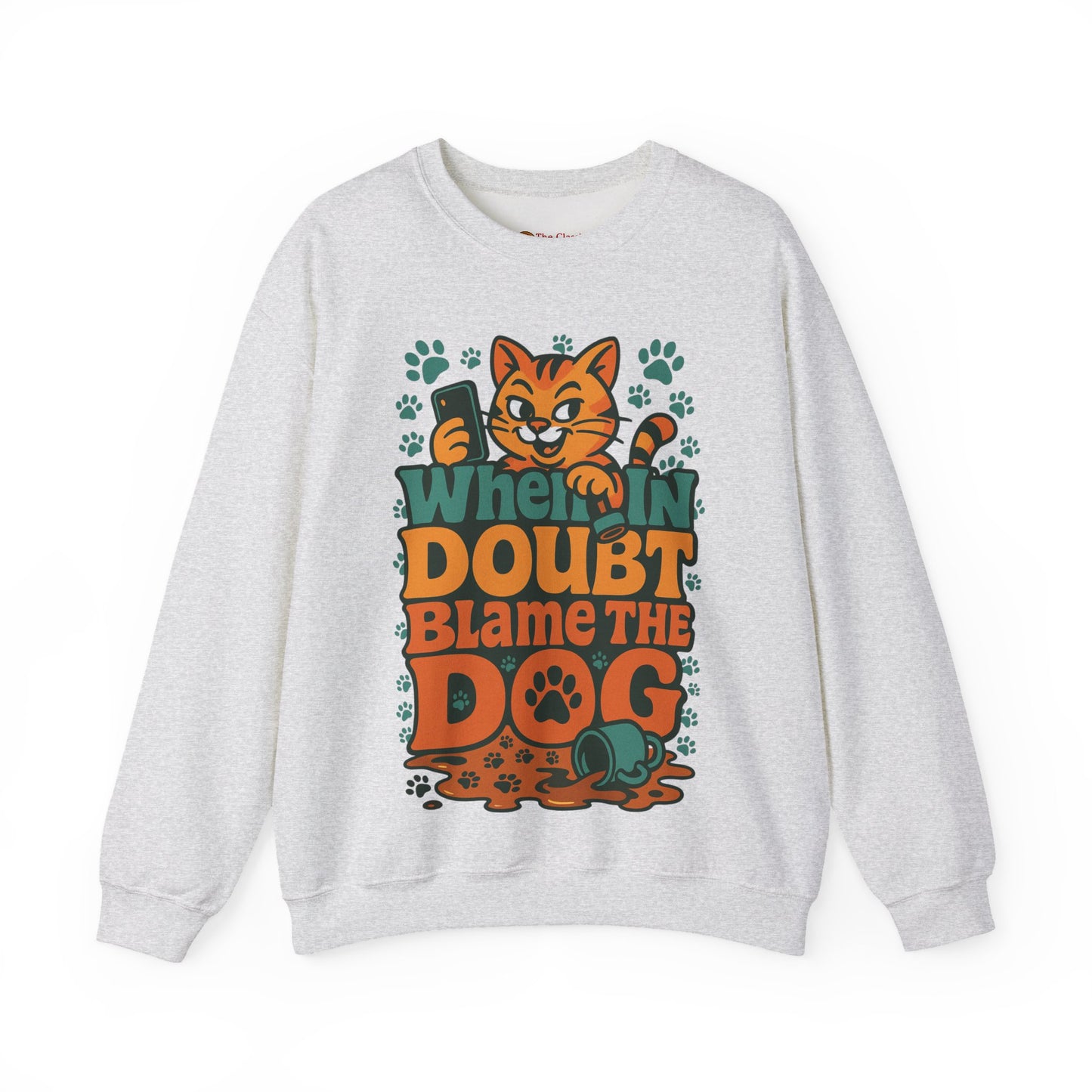Funny Cat and Dog Fun Gift for Pet Owners Crewneck Sweatshirt