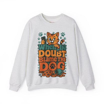 Funny Cat and Dog Fun Gift for Pet Owners Crewneck Sweatshirt