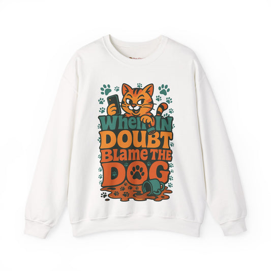 Funny Cat and Dog Fun Gift for Pet Owners Crewneck Sweatshirt