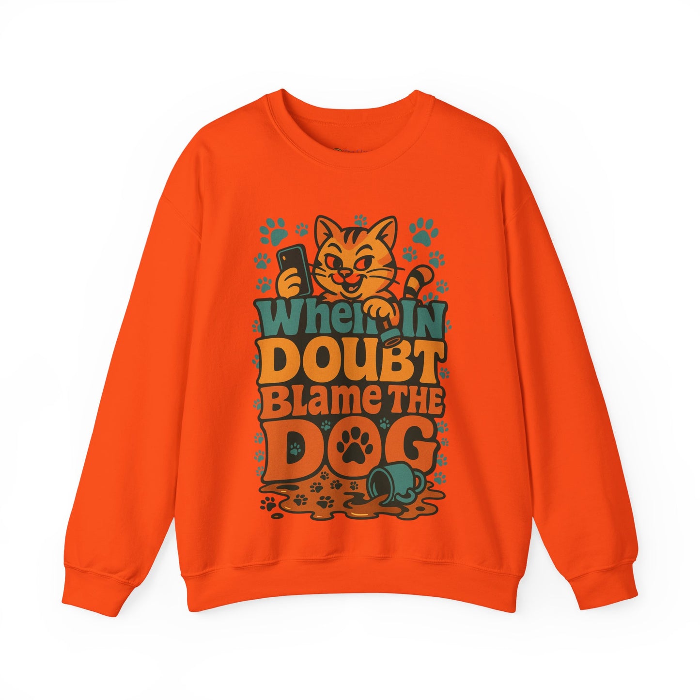 Funny Cat and Dog Fun Gift for Pet Owners Crewneck Sweatshirt