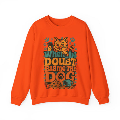 Funny Cat and Dog Fun Gift for Pet Owners Crewneck Sweatshirt