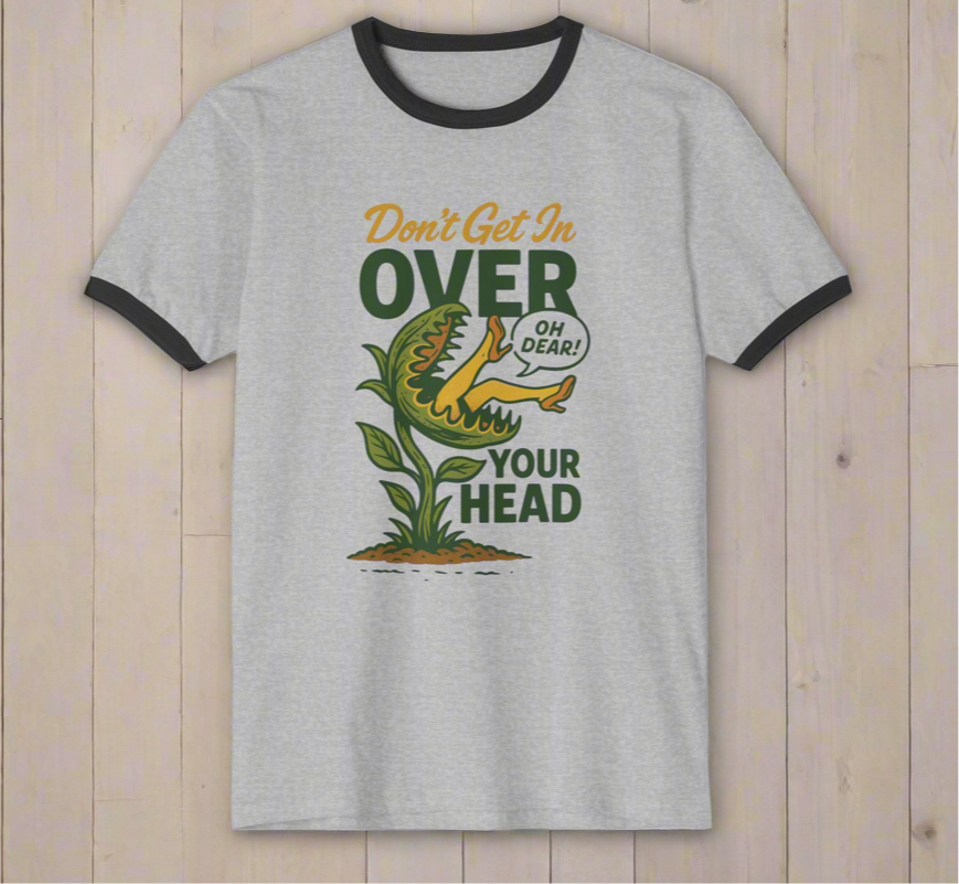 Vintage-Inspired Unisex Ringer T-Shirt with Humorous Gardening Retro Tee
